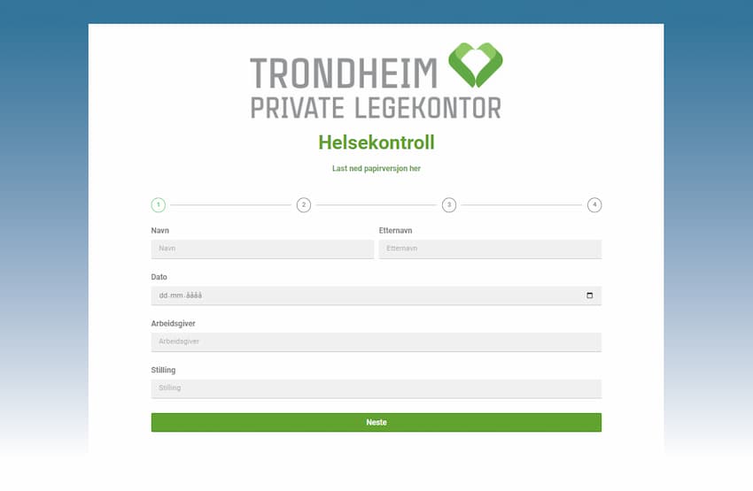 medika skjema for helsekontroll